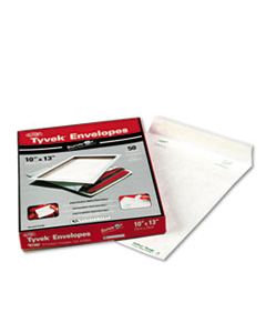 QUAR1582 CATALOG MAILERS, DUPONT TYVEK, #13 1/2, CHEESE BLADE FLAP, SELF-ADHESIVE CLOSURE, 10 X 13, WHITE, 50/BOX