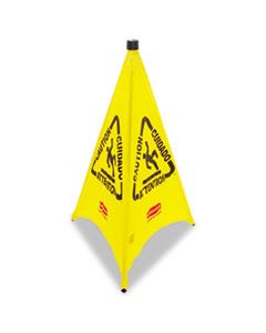 RCP9S0100YL THREE-SIDED CAUTION, WET FLOOR SAFETY CONE, 21W X 21D X 30H, YELLOW