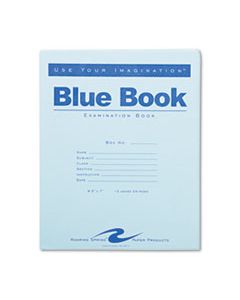 ROA77513 EXAMINATION BLUE BOOK, WIDE/LEGAL RULE, 8.5 X 7, WHITE, 12 SHEETS