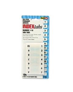 RTG31001 LEGAL INDEX TABS, 1/12-CUT TABS, 1-10, WHITE, 0.44" WIDE, 104/PACK