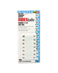 RTG31002 LEGAL INDEX TABS, 1/12-CUT TABS, 11-20, WHITE, 0.44" WIDE, 104/PACK