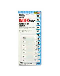 RTG31002 LEGAL INDEX TABS, 1/12-CUT TABS, 11-20, WHITE, 0.44" WIDE, 104/PACK