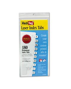 RTG33001 LASER PRINTABLE INDEX TABS, 1/12-CUT TABS, WHITE, 0.44" WIDE, 180/PACK