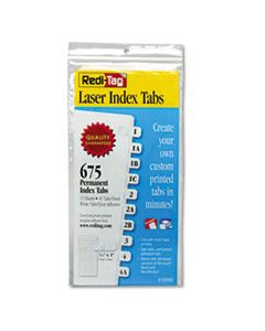 RTG39000 LASER PRINTABLE INDEX TABS, 1/12-CUT TABS, WHITE, 0.44" WIDE, 675/PACK