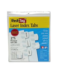 RTG39017 LASER PRINTABLE INDEX TABS, 1/5-CUT TABS, WHITE, 1.13" WIDE, 375/PACK