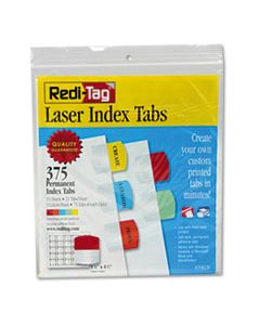 RTG39020 INKJET PRINTABLE INDEX TABS, 1/5-CUT TABS, ASSORTED COLORS, 1.13" WIDE, 375/PACK