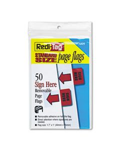 RTG76809 REMOVABLE/REUSABLE PAGE FLAGS, "SIGN HERE", RED, 50/PACK