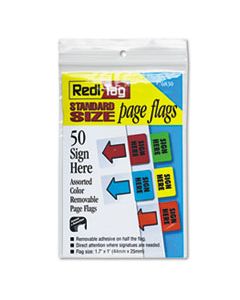 RTG76830 REMOVABLE PAGE FLAGS, GREEN/YELLOW/RED/BLUE/ORANGE, 10/COLOR, 50/PACK
