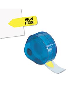 RTG81014 ARROW MESSAGE PAGE FLAGS IN DISPENSER, "SIGN HERE", YELLOW, 120 FLAGS/DISPENSER