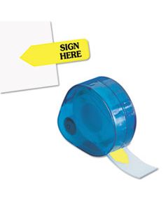 RTG81014 ARROW MESSAGE PAGE FLAGS IN DISPENSER, "SIGN HERE", YELLOW, 120 FLAGS/DISPENSER