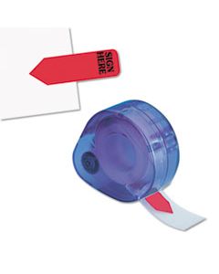 RTG81054 ARROW MESSAGE PAGE FLAGS IN DISPENSER, "SIGN HERE", RED, 120/DISPENSER