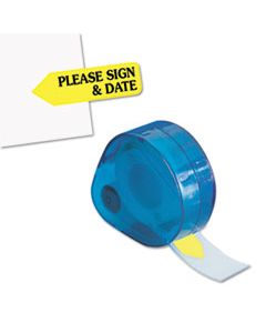 RTG81124 ARROW MESSAGE PAGE FLAGS IN DISPENSER, "PLEASE SIGN AND DATE", YELLOW, 120 FLAGS