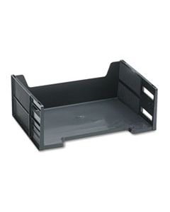 RUB17601 HIGH-CAPACITY STACKABLE SIDE LOAD DESK TRAYS, 1 SECTION, LETTER SIZE FILES, 8.5" X 11" X 5.13", BLACK