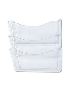 RUB65976ROS UNBREAKABLE THREE POCKET WALL FILE SET, LETTER, CLEAR