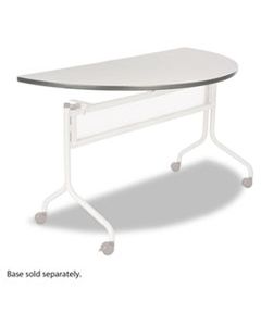 SAF2068GR IMPROMPTU SERIES MOBILE TRAINING TABLE TOP, HALF ROUND, 48W X 24D, GRAY