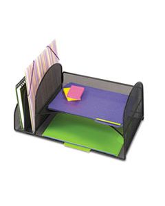 SAF3264BL DESK ORGANIZER, TWO VERTICAL/TWO HORIZONTAL SECTIONS, 17 X 10 3/4 X 7 3/4, BLACK