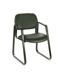 SAF7047BV CAVA URTH COLLECTION SLED BASE GUEST CHAIR, 22.5" X 24" X 32.5", BLACK SEAT/BLACK BACK, BLACK BASE