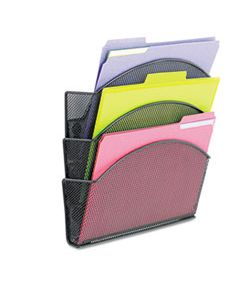 SAF4175BL ONYX MAGNETIC MESH PANEL ACCESSORIES, 3 FILE POCKET, 13 X 4 1/3 X 13 1/2. BLACK