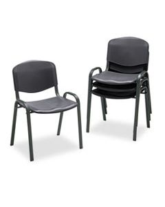 SAF4185BL STACKING CHAIR, BLACK SEAT/BLACK BACK, BLACK BASE, 4/CARTON