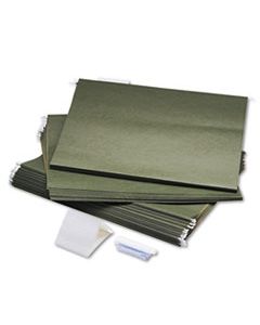 SAF5038 HANGING FILE FOLDERS, LARGE FORMAT SIZE, 1/5-CUT TAB, STANDARD GREEN, 25/BOX