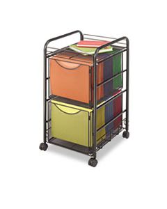 SAF5212BL ONYX MESH MOBILE DOUBLE FILE, ONE-SHELF, 15.75W X 17D X 27H, BLACK