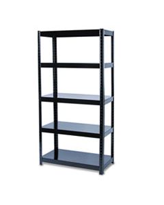 SAF5245BL BOLTLESS STEEL SHELVING, FIVE-SHELF, 36W X 18D X 72H, BLACK