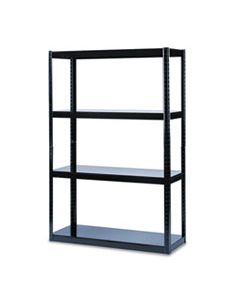 SAF5246BL BOLTLESS STEEL SHELVING, FIVE-SHELF, 48W X 18D X 72H, BLACK