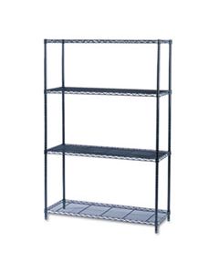 SAF5291BL INDUSTRIAL WIRE SHELVING STARTER KIT, FOUR-SHELF, 48W X 18D X 72H, BLACK