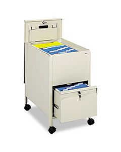 SAF5364PT LOCKING MOBILE TUB FILE WITH DRAWER, LETTER SIZE, 17W X 26D X 28H, PUTTY