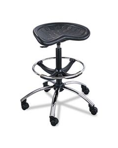 SAF6660BL SITSTAR STOOL, 34" SEAT HEIGHT, SUPPORTS UP TO 250 LBS., BLACK SEAT/BLACK BACK, BLACK/CHROME BASE