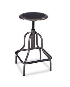 DIESEL INDUSTRIAL STOOL, 27" SEAT HEIGHT, SUPPORTS UP TO 250 LBS., PEWTER SEAT/PEWTER BACK, PEWTER BASE