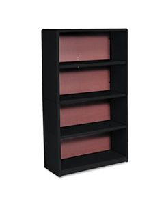 SAF7172BL VALUE MATE SERIES METAL BOOKCASE, FOUR-SHELF, 31-3/4W X 13-1/2D X 54H, BLACK