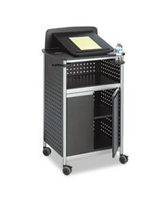 SAF8922BL SCOOT MULTIPURPOSE LECTERN, 28.75W X 22D X 49.75H, BLACK/SILVER