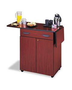 SAF8962MH HOSPITALITY SERVICE CART, ONE-SHELF, 32.5W X 20.5D X 38.75H, MAHOGANY