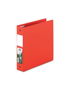 SAM14363 CLEAN TOUCH LOCKING ROUND RING REFERENCE BINDER PROTECTED W/ANTIMICROBIAL ADDITIVE, 3 RINGS, 2" CAPACITY, 11 X 8.5, RED