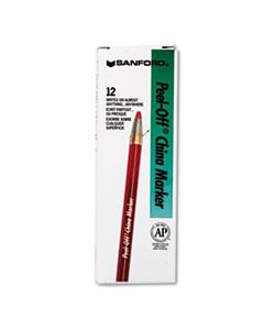 SAN2059 PEEL-OFF CHINA MARKERS, RED, DOZEN