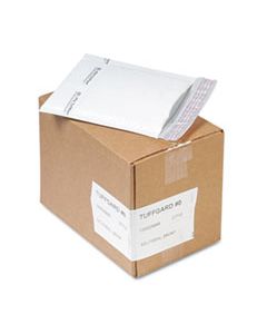 SEL37712 JIFFY TUFFGARD SELF-SEAL CUSHIONED MAILER, #0, BARRIER BUBBLE LINING, SELF-ADHESIVE CLOSURE, 6 X 10, WHITE, 25/CARTON