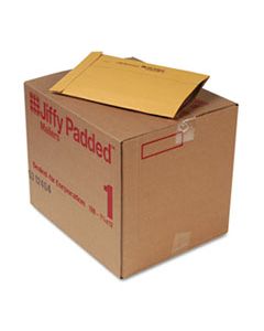 SEL63182 JIFFY PADDED MAILER, #1, PAPER LINING, FOLD FLAP CLOSURE, 7.25 X 12, NATURAL KRAFT, 100/CARTON