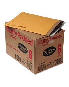 SEL64371 JIFFY PADDED MAILER, #6, PAPER LINING, SELF-ADHESIVE CLOSURE, 12.5 X 19, NATURAL KRAFT, 50/CARTON