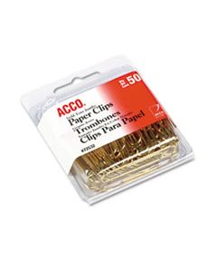 ACC72532 GOLD TONE PAPER CLIPS, JUMBO, GOLD TONE, 50/BOX