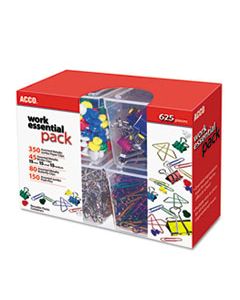 ACC76233 350 PAPER CLIPS, 150 PUSH PINS, 80 BUTTERFLY CLIPS AND 45 BINDER CLIPS, ASSORTED