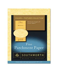 SOUP994CK336 PARCHMENT SPECIALTY PAPER, 24 LB, 8.5 X 11, GOLD, 100/PACK