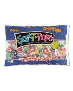 SPA182 SAF-T-POPS, ASSORTED FLAVORS, INDIVIDUALLY WRAPPED, 200/PACK