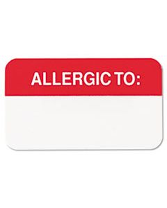 TAB01000 MEDICAL LABELS, ALLERGIC TO, 0.88 X 1.5, WHITE, 250/ROLL