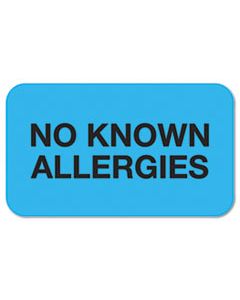 TAB01510 MEDICAL LABELS, NO KNOWN ALLERGIES, 0.88 X 1.5, LIGHT BLUE, 250/ROLL
