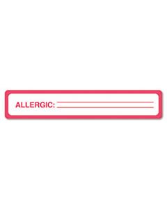 TAB40561 MEDICAL LABELS, ALLERGIC, 1 X 5.5, WHITE, 175/ROLL