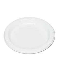 TBL7644WH PLASTIC DINNERWARE, PLATES, 7" DIA, WHITE, 125/PACK