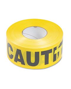 TCO10700 CAUTION BARRICADE SAFETY TAPE, YELLOW, 3W X 1000FT ROLL
