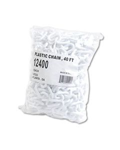 TCO12400 CROWD CONTROL STANCHION CHAIN, PLASTIC, 40FT, WHITE