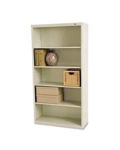 TNNB66PY METAL BOOKCASE, FIVE-SHELF, 34-1/2W X 13-1/2D X 66H, PUTTY